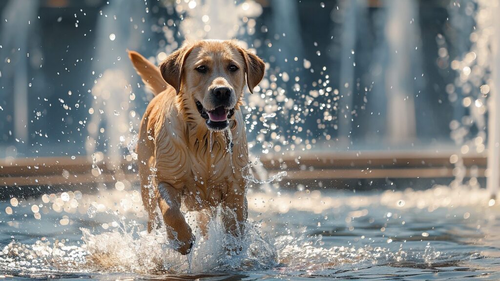 La plupart des chiens aiment se rafraîchir dans les étangs et les flaques d'eau en été. Mais attention à ce que l'eau ne blesse pas votre animal.