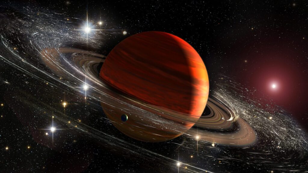 Saturne est la deuxième plus grande planète du système solaire.